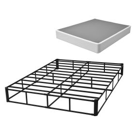 Box Spring, Queen Size Bed Frame with Washable Fabric Cloth, Heavy Duty Metal Frame for Queen Bed, 9 in Mattress Foundation