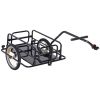 Foldable Bike Cargo Trailer Cart with Hitch, 80lbs Capacity, 16in Wheels, Black
