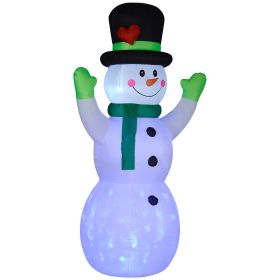 Outsunny 10FT Christmas Inflatables Cheerful Snowman in Black Hat, Blow Up Outdoor Christmas Decorations with LED Yard Display
