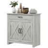 Farmhouse Sideboard Cabinet with Barn Doors Kitchen Buffet Cabinet with Drawer and Adjustable Shelf Stone Gray |