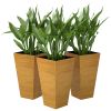 Trio of Tall Planters: 22" Brown, Designed for Both Indoor and Outdoor Use, with Superior Drainage|