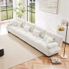 4-Seater Sectional Sofa Modular Deep Seat Sofa Couch , Chenille Sofa Comfy Upholstered Sofa for Living Room, Apartment, Studio, Office,Chenille White
