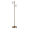 Decorative Floor Lamp with 2 Glass Shades Modern Lighting for Living Room Bedroom White