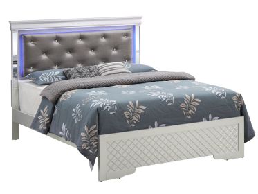 Verona G6700C-QB3 Queen Bed , Silver Champagne
