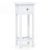 2 Tier Slim Nightstand Bedside Table with Drawer Shelf