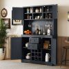 Coffee Bar Cabinet Kitchen Cabinet with Storage, Farmhouse Wine Cabinet with Drawers shelves and cabinets