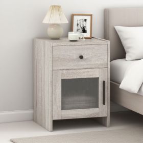 Nightstand with Drawer and Cabinet