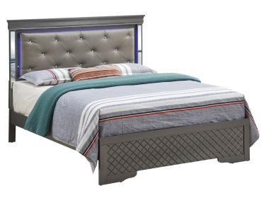 Verona G6702C-QB3 Queen Bed , Metalic Black