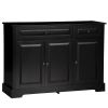 Modern Black Sideboard Buffet with Cupboards Drawers Shelves for Living Room Kitchen Storage