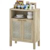 Sideboard Buffet Cabinet with Storage, Modern Accent Cabinet with Adjustable Shelf, Coffee Bar Cabinet, Natural