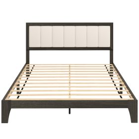 Queen Size Bed Frame with Headboard Queen Platform Bed Frame with Wooden Slats No Box Spring Needed Easy Assembly Walnut
