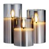 VEVOR Gray Flickering Flameless Candles, Set of 3 Battery Operated Flameless Led Candles with 10-Key Remote and Timer