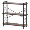 VEVOR Metal Bookshelf, 3-Tier Industrial Bookshelf, Small Rustic Storage Display Bookcase with Open Shelves