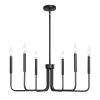 VEVOR 6-Light Chandelier, Black Farmhouse Chandelier, Adjustable Height, Dining Room Hanging Light Fixture for Ceilings, Modern Chandelier for Bedroom