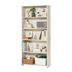 VEVOR 5 Tiers Wide Bookshelf, 68 in Wooden Open Bookcase with Display Storage Organizer Shelf