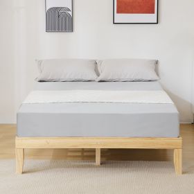 Basic bed frame, painted surface, pine wood, original wood color, Queen 202*151*30.5cm wooden bed, single bed