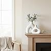 Donut Vase, Set of 2 - White Large Ceramic Vase - Minimalist Nordic, Hollow | Table Centerpiece, Olive Plant, Wedding, Living Room, Bookshelf, Office