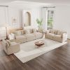 Modern Sofa Couch, 3 Piece Set Extra Deep Seat Sectional Sofa for Living Room, Oversized Sofa, 3 Seat Sofa, Loveseat and Single Sofa, Beige Chenille