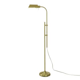 1-Light Modern Adjustable Brass Floor Lamp Gold
