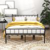 Queen Size Bed Frame, Headboard and Footboard,Structurally Stable, Under Bed Storage, No Box Spring Needed, Black