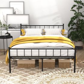 Queen Size Bed Frame, Headboard and Footboard,Structurally Stable, Under Bed Storage, No Box Spring Needed, Black