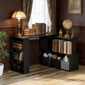 Home office desk, corner desk, space saving type, computer desk, writing desk, black