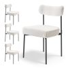 VEVOR Boucle Dining Chairs Set of 4, Mid Century Modern Sherpa Accent Chairs, Upholstered Side Chair for Dining Table