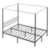 Queen Size Canopy Bed Frame, Metal Canopy Bed with Four Posters Design, Heavy Duty Steel Slats Support, Underbed Storage Space, No Box Spring Needed