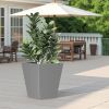22" H Tall Mental Tapered Planter – Large Outdoor & Indoor Garden Plant Pot with Drainage Hole and Rubber Plug
