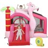 Inflatable Bounce House with Ball Pool, Basketball Hoop, Jumping Bouncy Castle with Blower for Indoor Outdoor, Pink