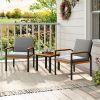 3 Piece Patio Furniture Set Outdoor Conversation Set with Coffee Table