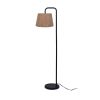 Black Metal Floor Lamp with Rope Shade, Transitional Styling, Ideal for Office and Dorms, New