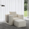 Extra-Large Cozy Lounge Armchair , Plush Honeycomb-Texture Fabric, Oversized Deep-Seat Single Sofa for Living Room