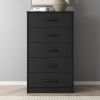 Ardent 5 Drawer Dresser, Black