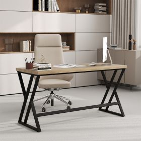 59 Inch Computer Desk with Heavy-duty Metal Frame and Crossbar