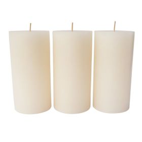 Single Wick 3" x 6" Pillar Candle, Unscented, Ivory, 3 Pack
