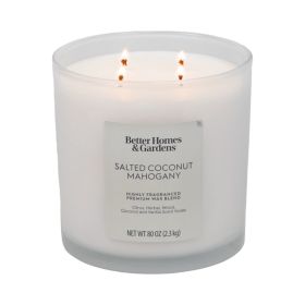 Salted Coconut Mahogany Scented 4-Wick Large Oversized Jar Candle 80oz.