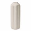 22" Speckled Ribbed Ceramic Floor Vase, Cream White