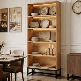 Independent bookshelf with LED lights, display rack, storage rack