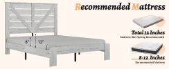 Full Bed Frame Headboard , Wood Platform Bed Frame , Noise Free,No Box Spring Needed and Easy Assembly Tool,Large Under Bed Storage,White