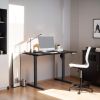 Electric Standing Desk Whole Piece Adjustable Height Desk Home Office Computer Workstation Sit Stand up Desk (Black Frame + Black Top)