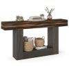 63" Long Narrow Entryway Table with Anti-Tip Safety, Farmhouse Sofa Console Table with 2-Tier Storage for Living Room Hallway Foyer