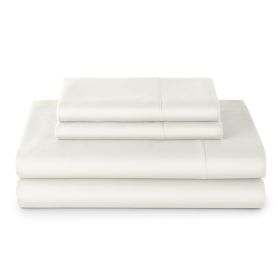 4-Piece 100% Cotton 400 Thread Count Vanilla Dream Performance Sheet Set, King