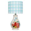Sweet Rose Table Lamp, Blue Gingham Shade