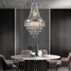 (Same as W1340P143191/L5004-500-C) 20" Chrome Crystal Chandelier with Adjustable Height, Modern Ceiling Light Fixture for Living Room, Dining Room