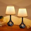3-Way Dimmable Set of 2 Small Bedside Lamps for Night Stands, Black Desk Lamps for Kids Room,Office,Living Room, End Table(LED Bulbs Included)