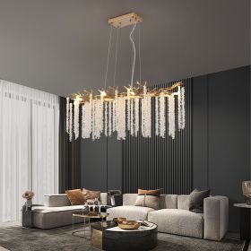 39-inch Modern Golden Pendant Light with Cascading Crystal Strands, Ideal for Living Room, Dining Room and Foyer
