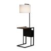 Brand Matte Black Floor Lamp with Magazine Rack