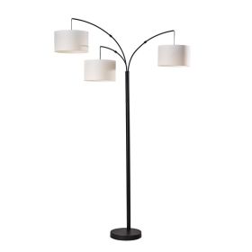 Matte Black 3 Head Arc Floor Lamp, Modern, Adult Office, Young Adult Dorm