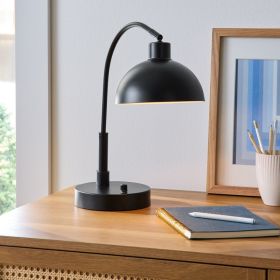 Black Finish Arch Dome Table Lamp
